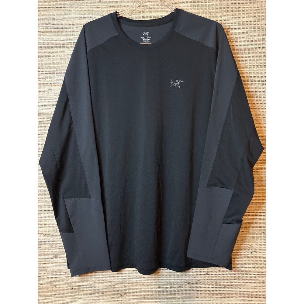 Arcteryx Cormac Crew Neck Long Sleeve Shirt Mens XL Black CA34438 Running Hiking